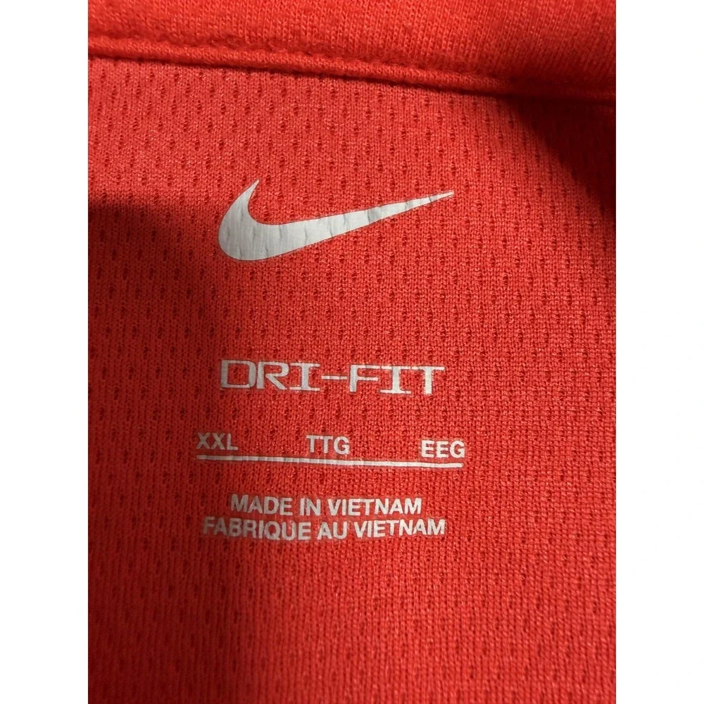 Nike Dri-FIT Pullover Mens 2XL Red 1/4 Zip Long Sleeve Athletic Performance Top